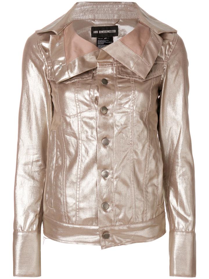 Ann Demeulemeester Oversized Collar Jacket - Metallic