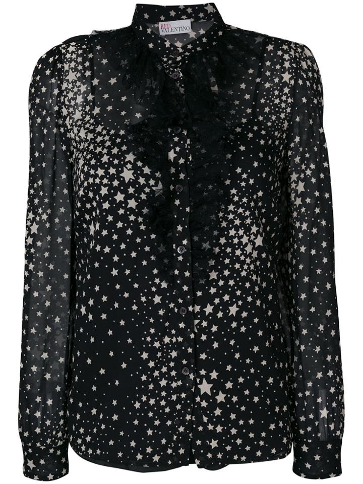 Red Valentino Stars Print Blouse - Black