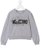 Moschino Kids Teen Logo Print Sweatshirt - Grey