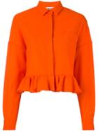 Msgm Classic Collar Ruffled Jacket, Women's, Size: 38, Yellow/orange, Virgin Wool