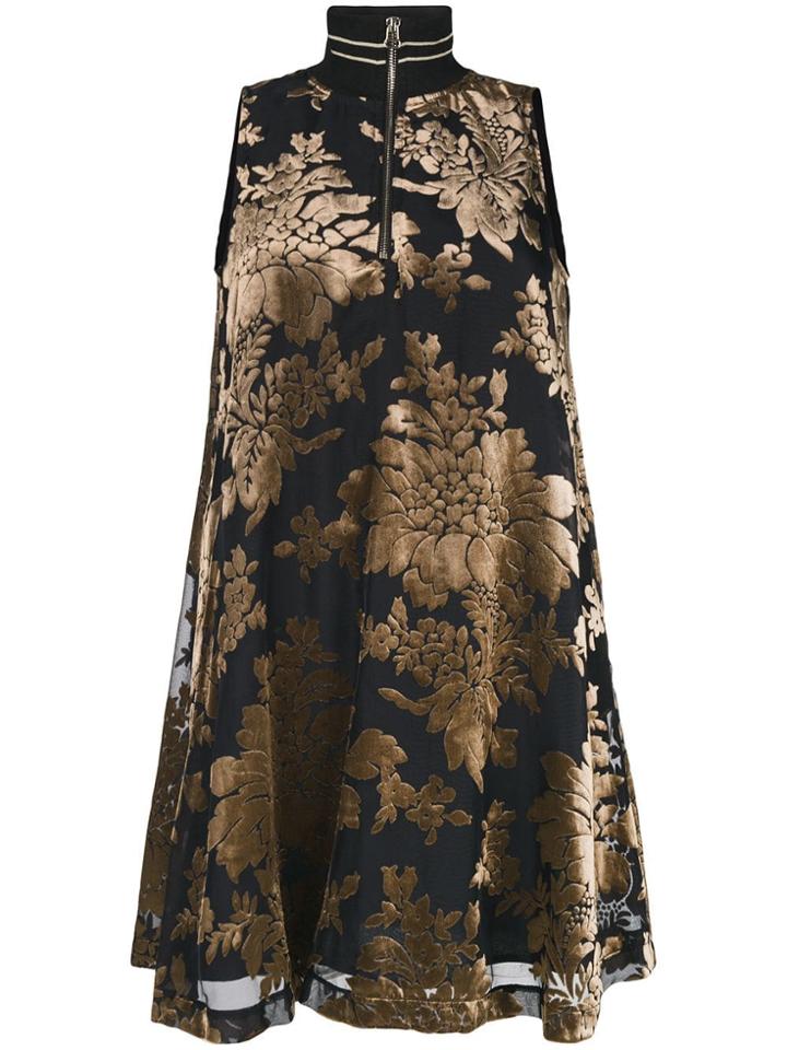 Twin-set Floral Dévoré Mini Dress - Black