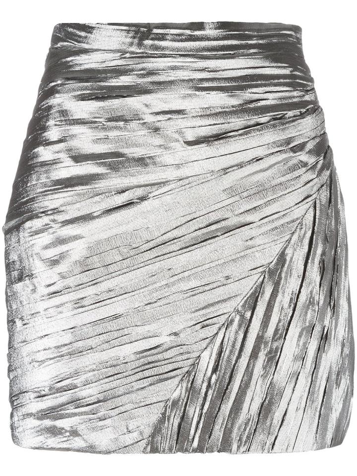 Saint Laurent Pleated Mini Skirt - Metallic