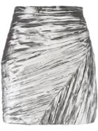 Saint Laurent Pleated Mini Skirt - Metallic