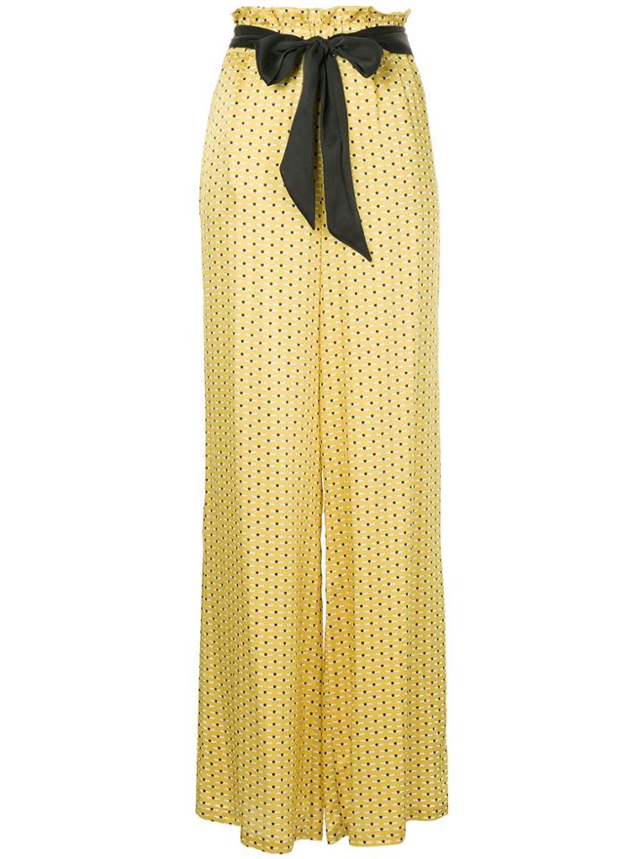 Asceno Dot Print High-waisted Trousers - Yellow & Orange