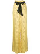 Asceno Dot Print High-waisted Trousers - Yellow & Orange