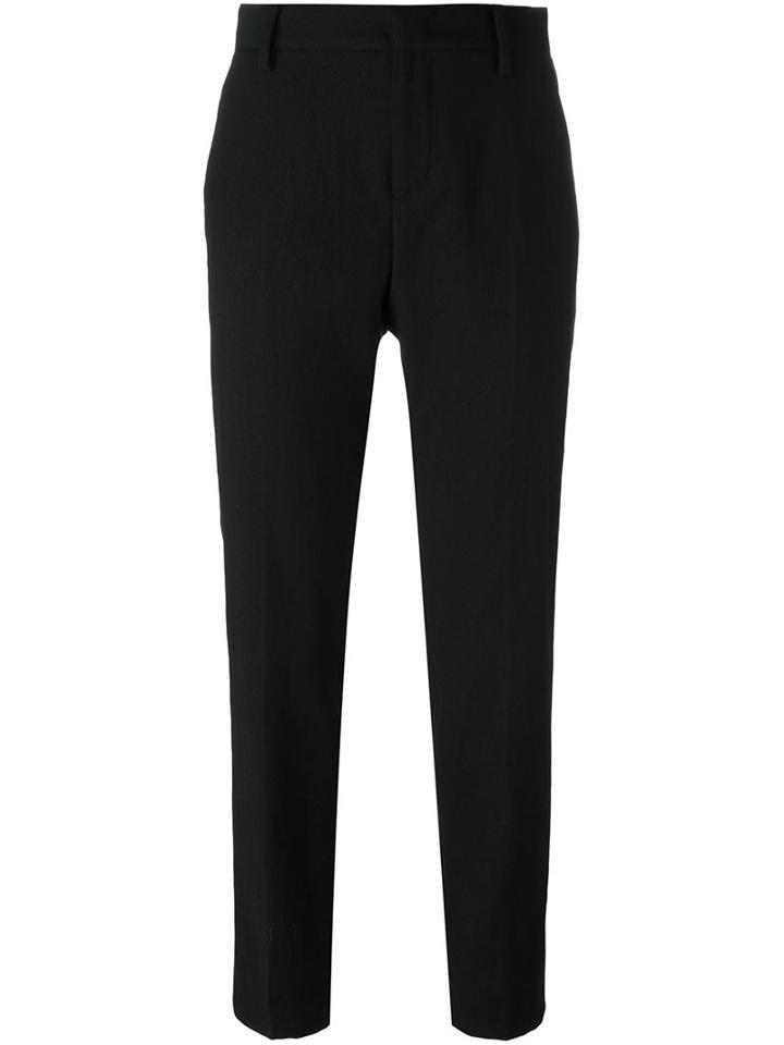 No21 Cropped Trousers, Women's, Size: 38, Black, Virgin Wool
