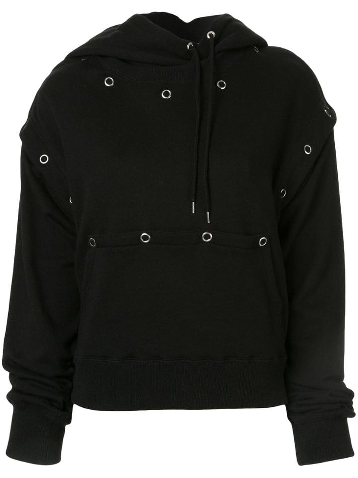 Maison Mihara Yasuhiro Eyelet Detail Hoodie - Black