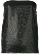 Romeo Gigli Vintage Glittery Embroidery Strapless Top - Black