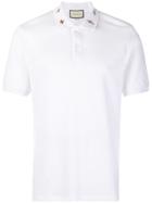 Gucci Embroidered Collar Polo Shirt - White