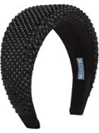 Prada Rhinestone-embellished Satin Hairband - Black