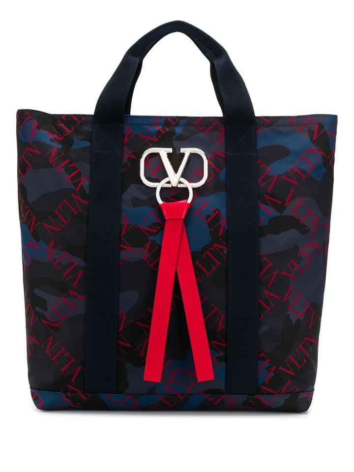 Valentino Logo Tote Bag - Blue