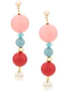 Emilio Pucci Long Beaded Earrings - Pink