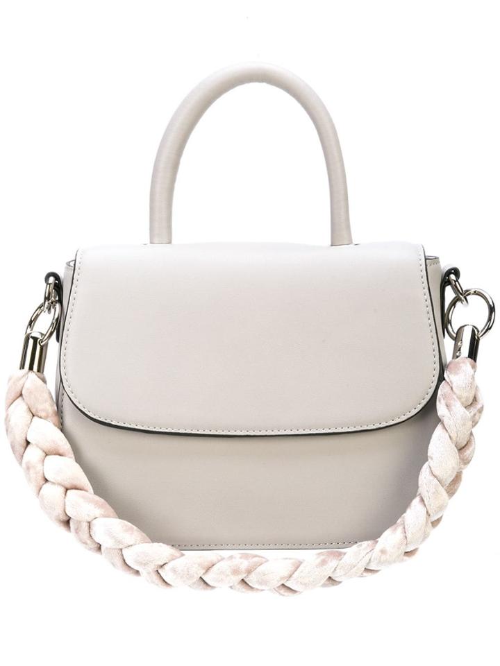 Christian Siriano Braided Velvet Strap Tote - Grey