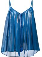 Roberto Cavalli Gathered Cami Top, Women's, Size: 38, Blue, Silk