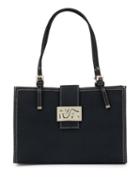 Fendi Pre-owned Stitching Detailing Logo Buckle Tote - Blue