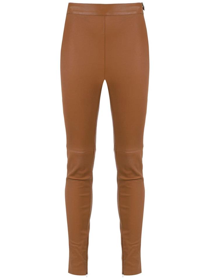 Nk Leather Skinny Pants - Brown