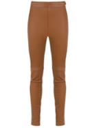 Nk Leather Skinny Pants - Brown