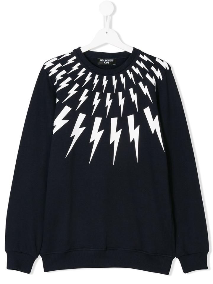 Neil Barrett Kids Teen Lightning Bolt Sweatshirt - Blue