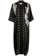 Temperley London Embroidered Heart-print Robe - Black