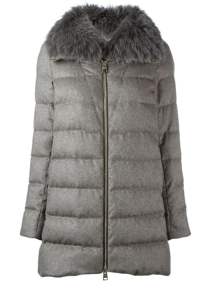 Herno Fox Fur Collar Coat - Neutrals