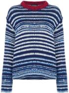 Calvin Klein 205w39nyc Striped Chunky Knit Jumper - Blue
