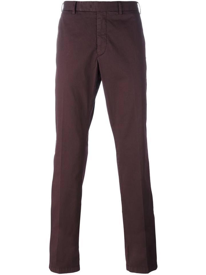 Armani Collezioni Slim-fit Chinos, Men's, Size: 48, Red, Cotton/spandex/elastane