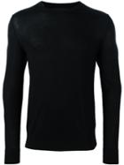 Theory Crew Neck Fine Jumper, Men's, Size: Large, Black, Silk/spandex/elastane/cashmere