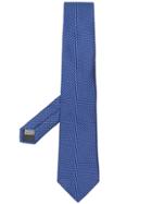 Canali Silk Patterned Tie - Blue