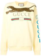 Gucci Logo Printed Tiger Sweatshirt - Yellow & Orange