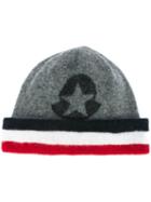 Moncler Logo Print Hat, Men's, Grey, Virgin Wool