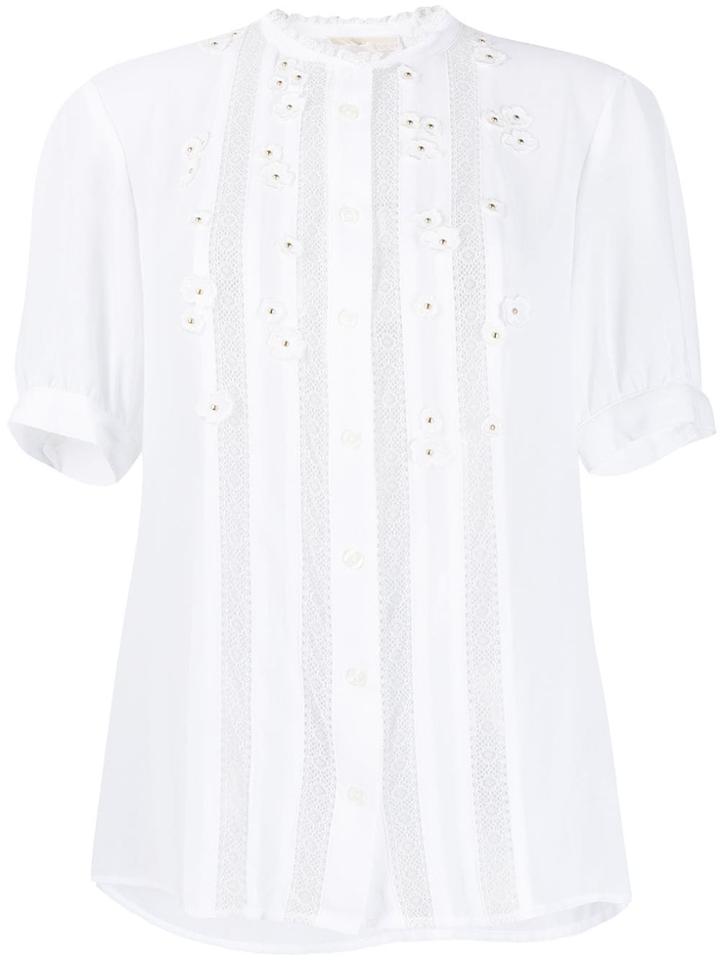 Michael Michael Kors Flower Embroidered Top - White
