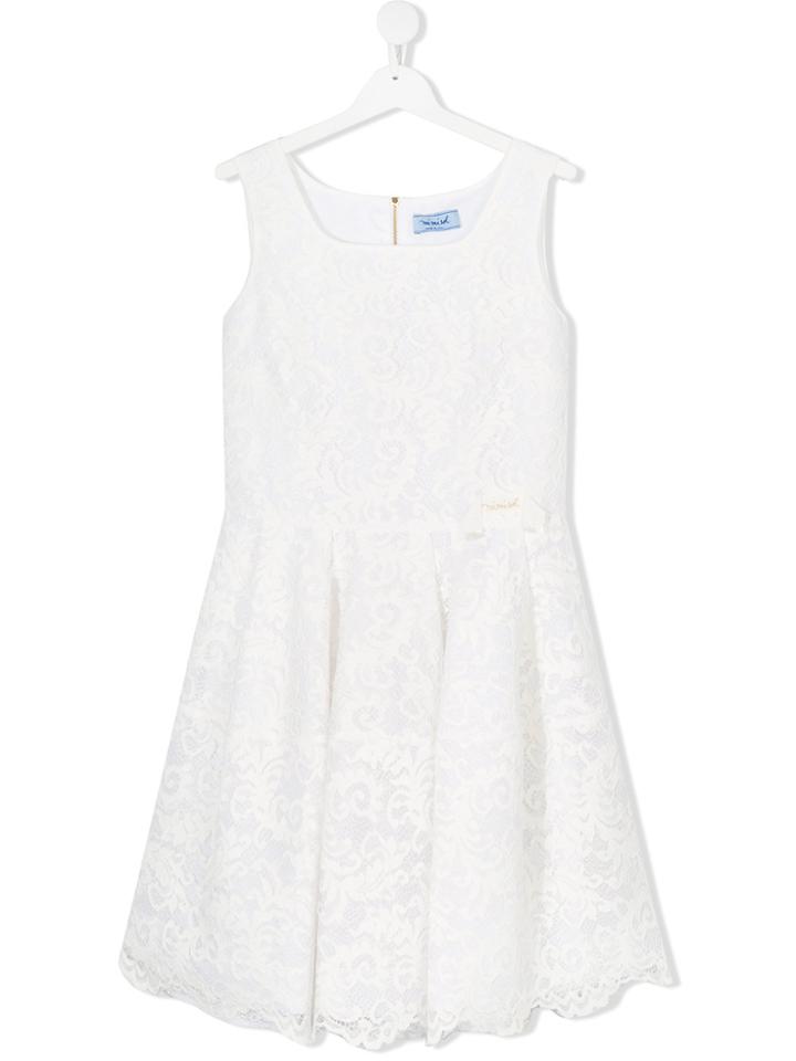 Mi Mi Sol Lace Flared Dress - White