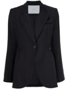 Adam Lippes Single Button Blazer, Women's, Size: 6, Black, Silk/polyamide/spandex/elastane/wool