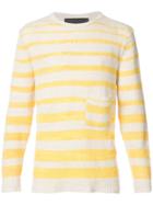 The Elder Statesman Striped Loose Knit Jumper - Yellow & Orange