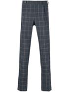 Berwich Checked Tailored Trousers - Blue