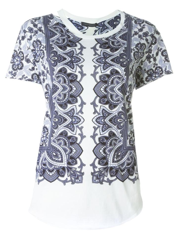 Alexander Mcqueen Paisley Print T-shirt, Women's, Size: 36, White, Cotton