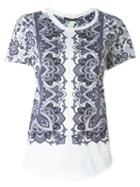 Alexander Mcqueen Paisley Print T-shirt, Women's, Size: 36, White, Cotton