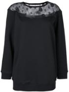 Red Valentino - Lace Trim Top - Women - Cotton/polyamide/polyester - S, Black, Cotton/polyamide/polyester