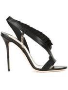 Olgana Pleat Trim Stiletto Sandals - Black