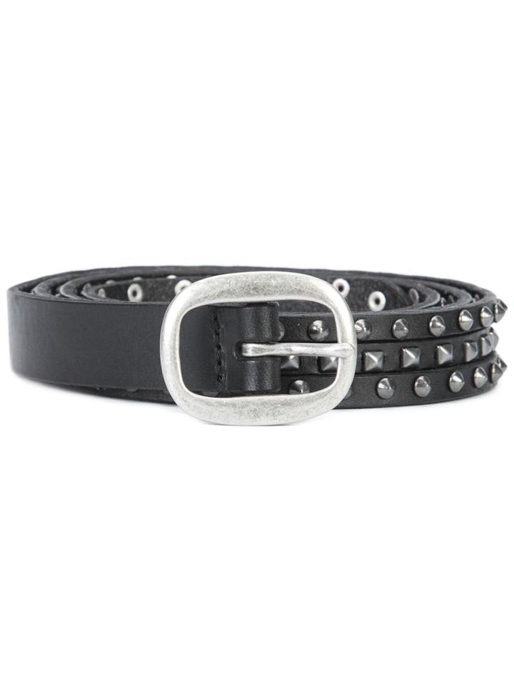 Paige Studded Belt, Women's, Size: Medium, Black, Leather