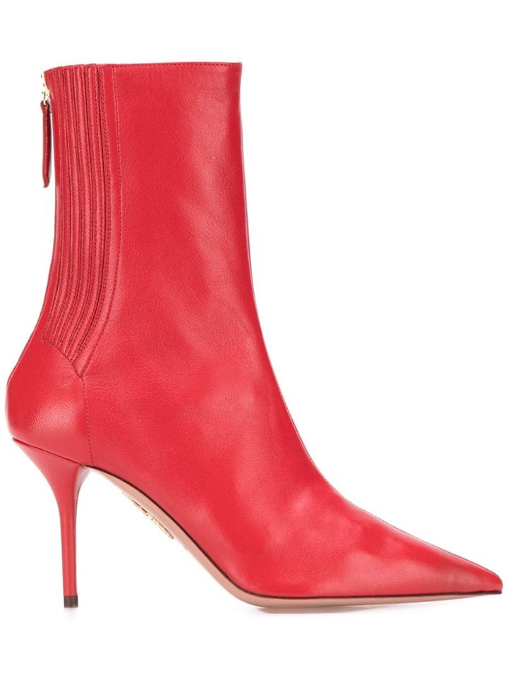 Aquazzura Black Saint Honore 85 Boots - Red