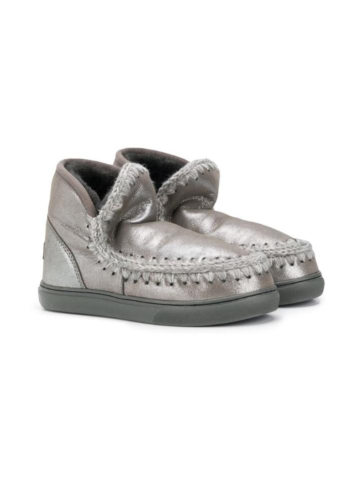Mou Kids Teen Eskimo Sneakers - Silver