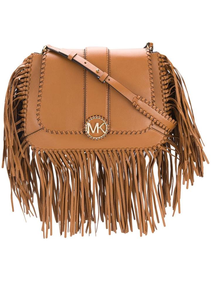 Michael Michael Kors Lilie Fringed Tote Bag - Brown