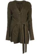 Proenza Schouler Cable Knit Robe Cardigan - Green