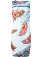 Emilio Pucci Feather Print Dress, Women's, Size: 44, Viscose/silk