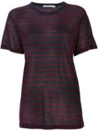 T By Alexander Wang Striped T-shirt, Women's, Size: Xs, Blue, Rayon/linen/flax