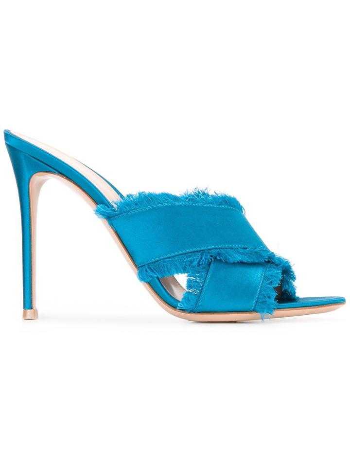Gianvito Rossi Barth Mules - Blue