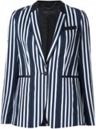Rag & Bone Striped Blazer, Women's, Size: 0, Blue, Cotton