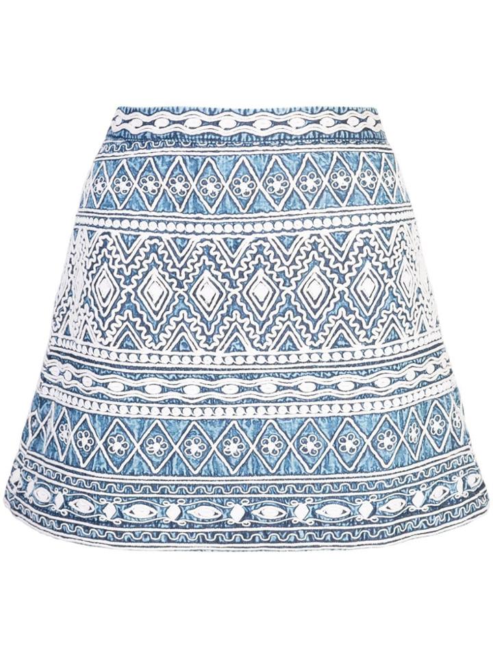 Alice+olivia Riley Mini Skirt - Blue