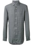 Kiton - Plain Shirt - Men - Linen/flax - 38, Grey, Linen/flax